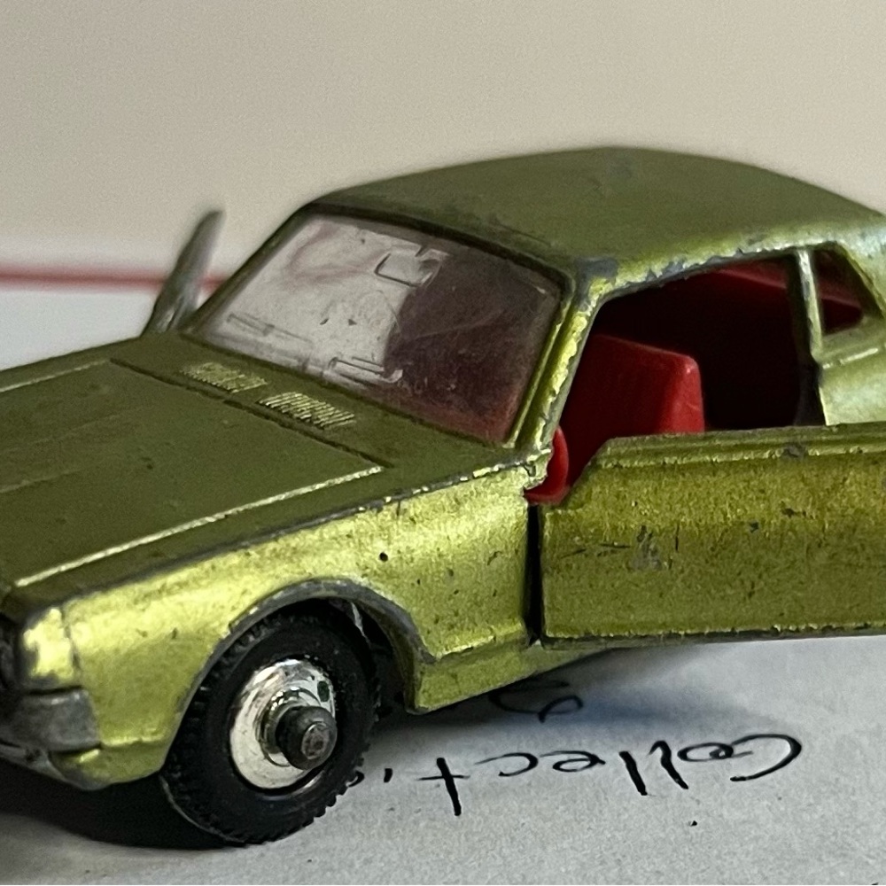 Matchbox by Lesney metallic green mercury cougar. Series No.62/opening doors.